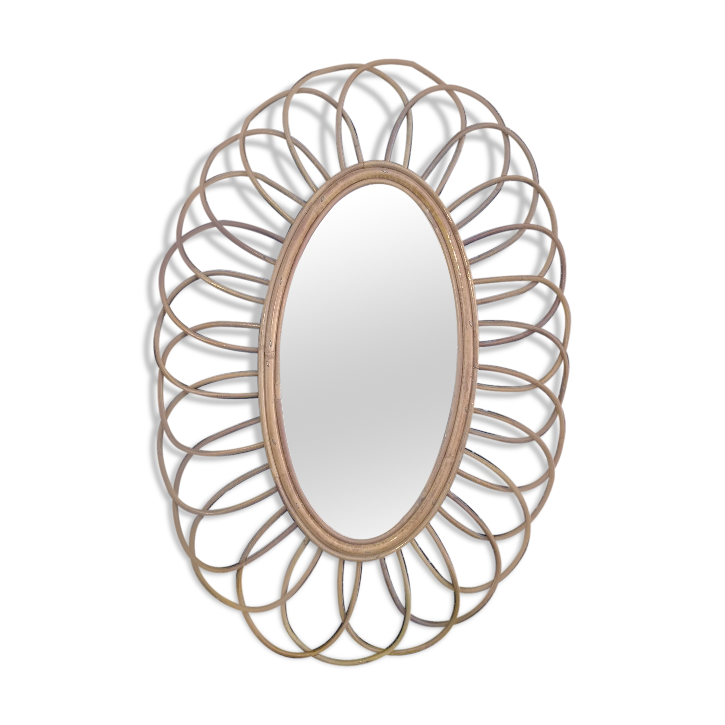 1960 rattan mirror