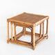 Ensemble de trois tables gigognes vintage en cannage. France, années 60