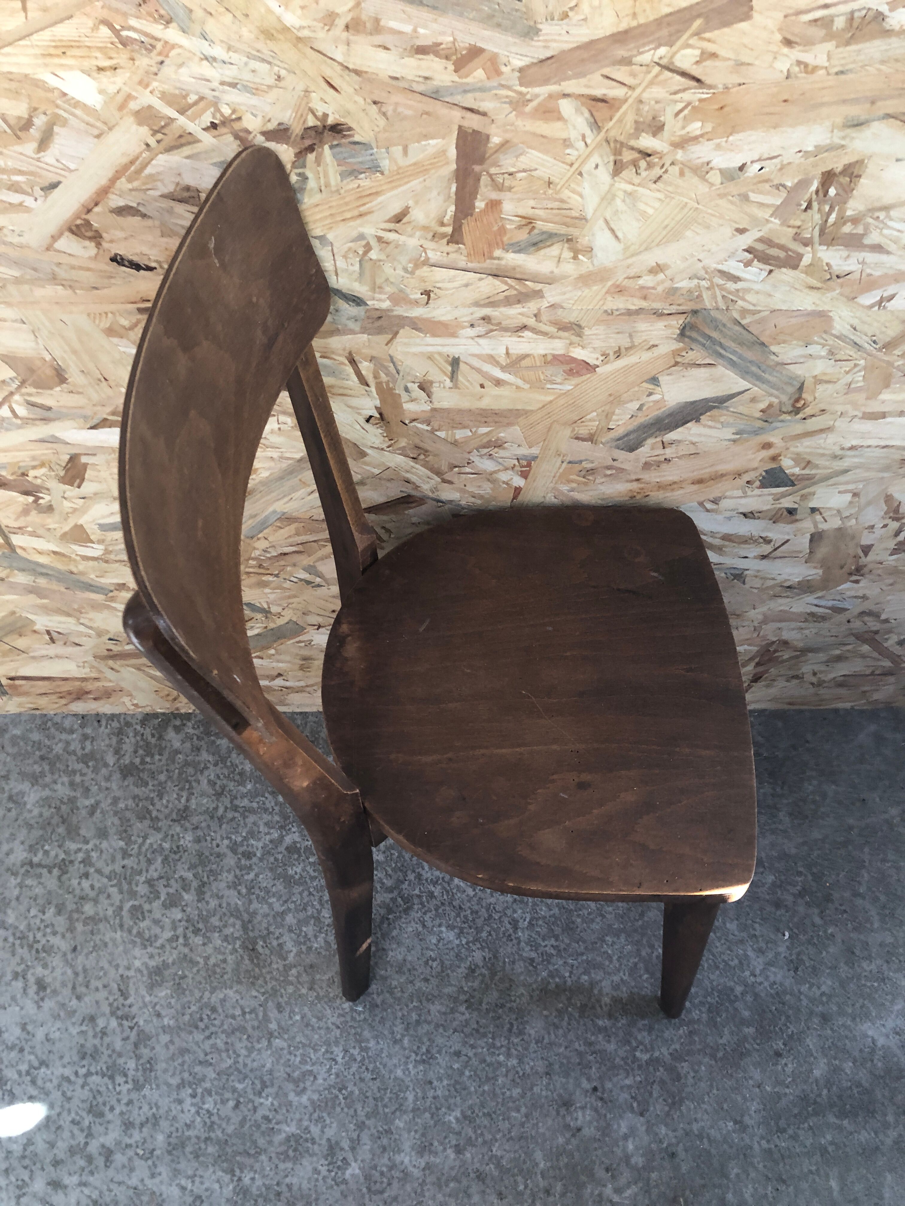 Série de 6 chaises bistrot scandinave bois vintage
