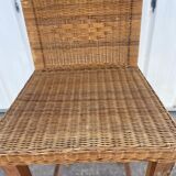 Vintage wicker top stool
