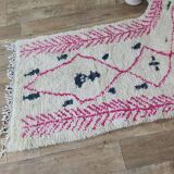 Handmade wool Berber rug 290 x 90 cm