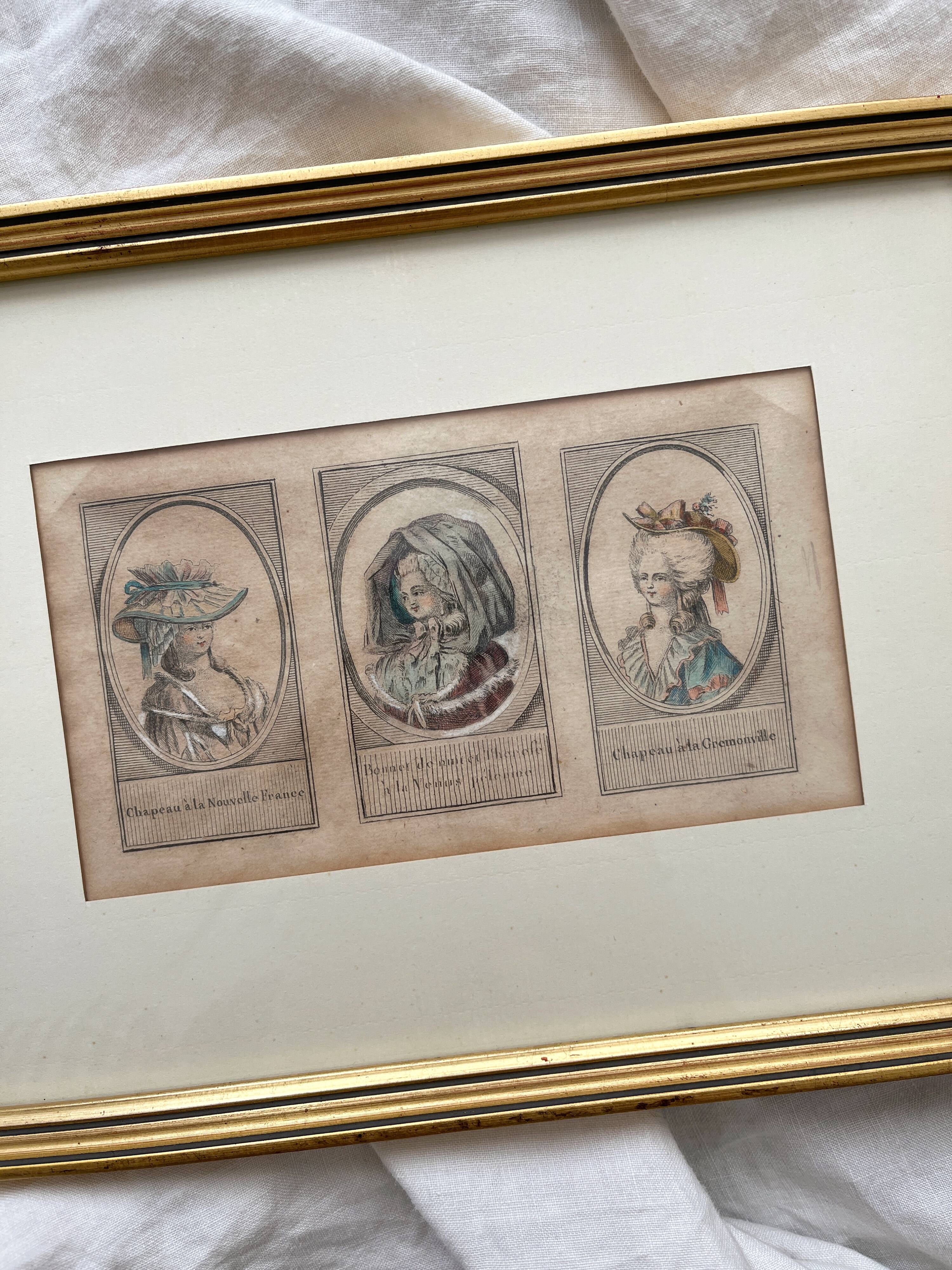 Lithograph of an old fashion engraving by Desrais, 18th century