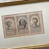 Lithograph of an old fashion engraving by Desrais, 18th century