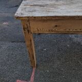 Farm table mounted on casters