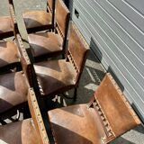 Set of 12 Henri II neo-Renaissance style chairs in walnut