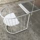 Vintage70's, Emu table in metal and glass, chairs swivelling under the table