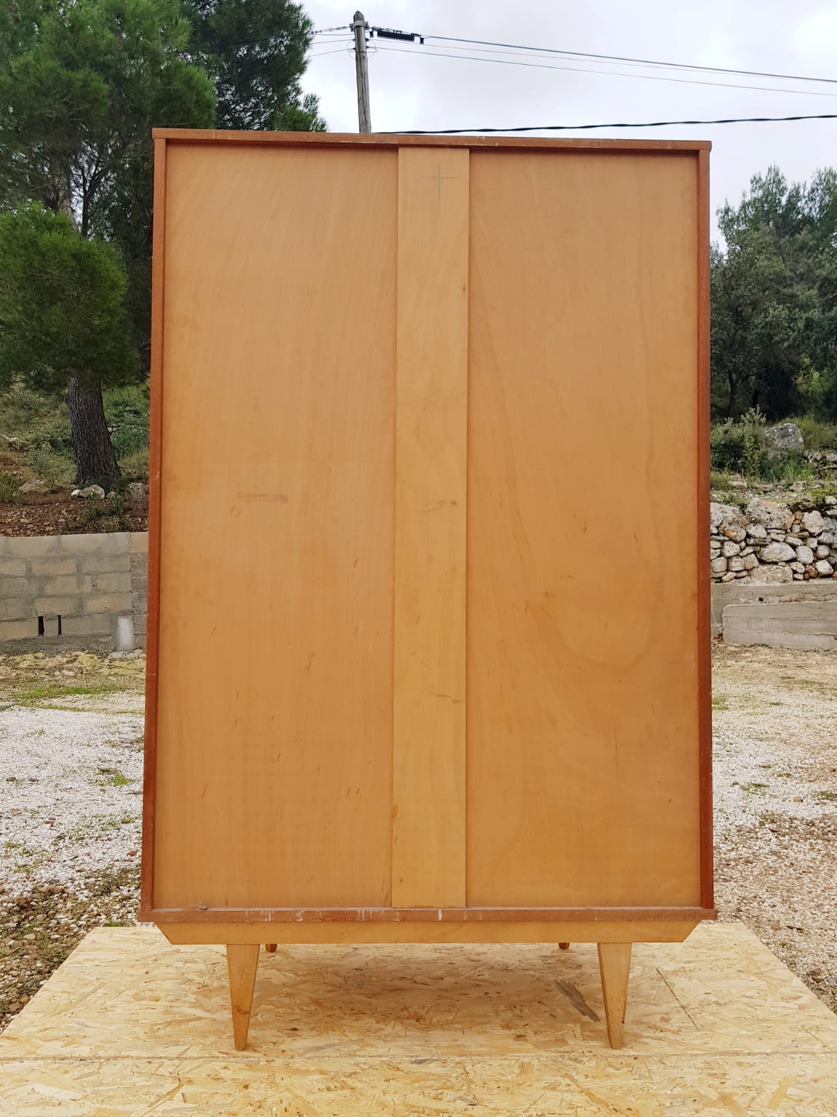 Walk-in wardrobe vintage 70s, compass, clear beech feet