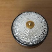 Wall lamp " starred " 2 fires, diamond glass and brass years 50 60