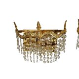 2 appliques Strass - dorées - Années 60