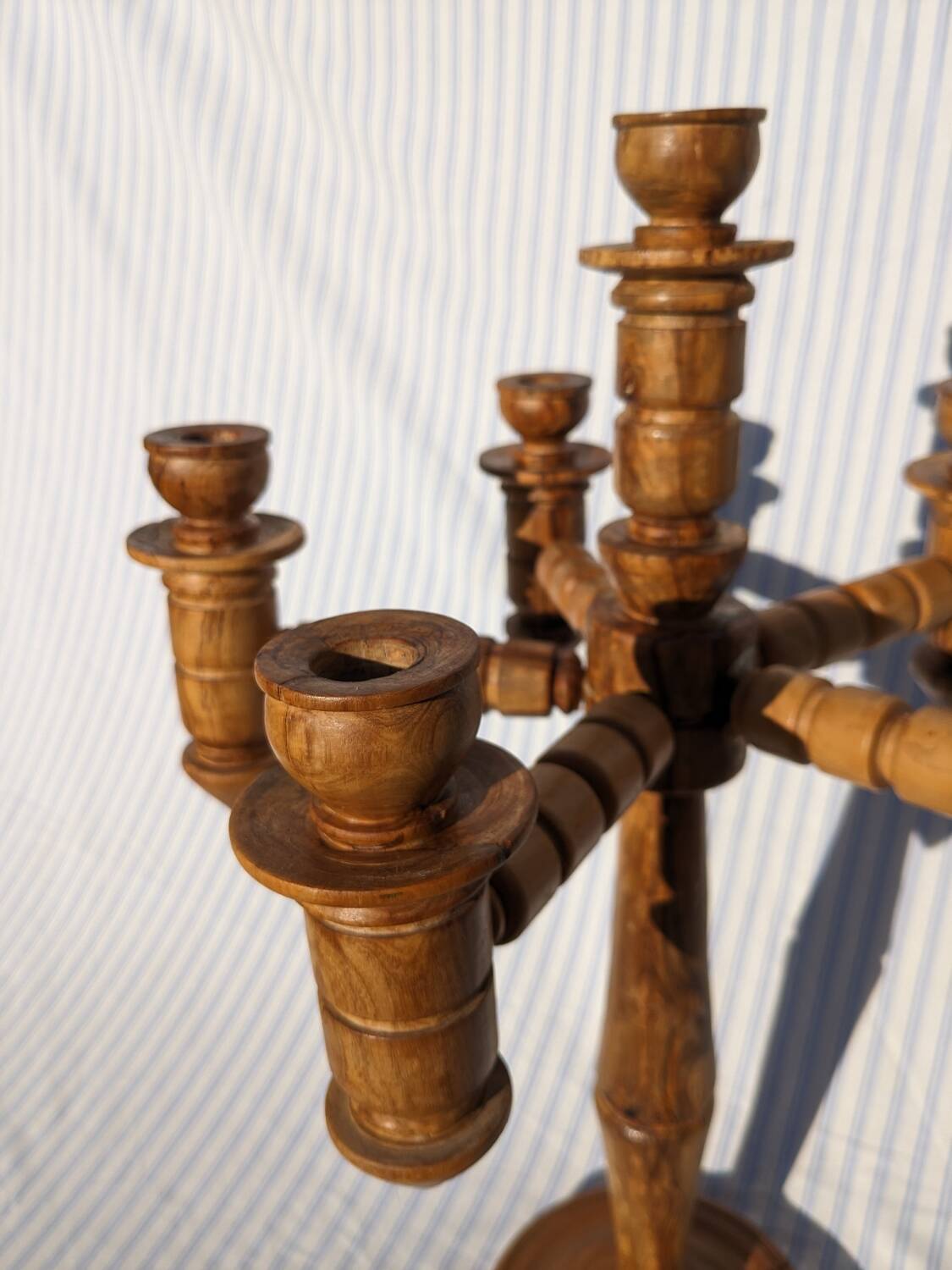 Large turned wooden candlestick
