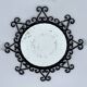 Vintage 1950s round metal mirror in the style of Chaty