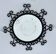 Vintage 1950s round metal mirror in the style of Chaty