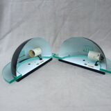 Postmodern wall lamps in half moon, 1990, set of 2
