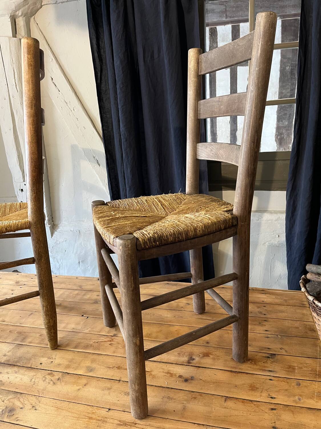 Lot of 6 straw chairs from the end of the 19th century