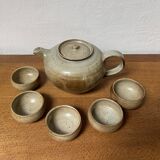 Enamelled stoneware tea set