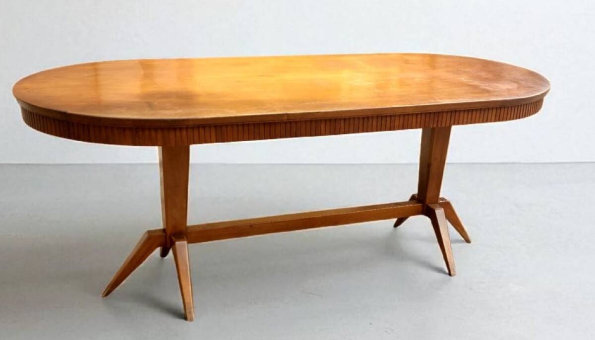 Large 50s design table, Italian made, 200 cm