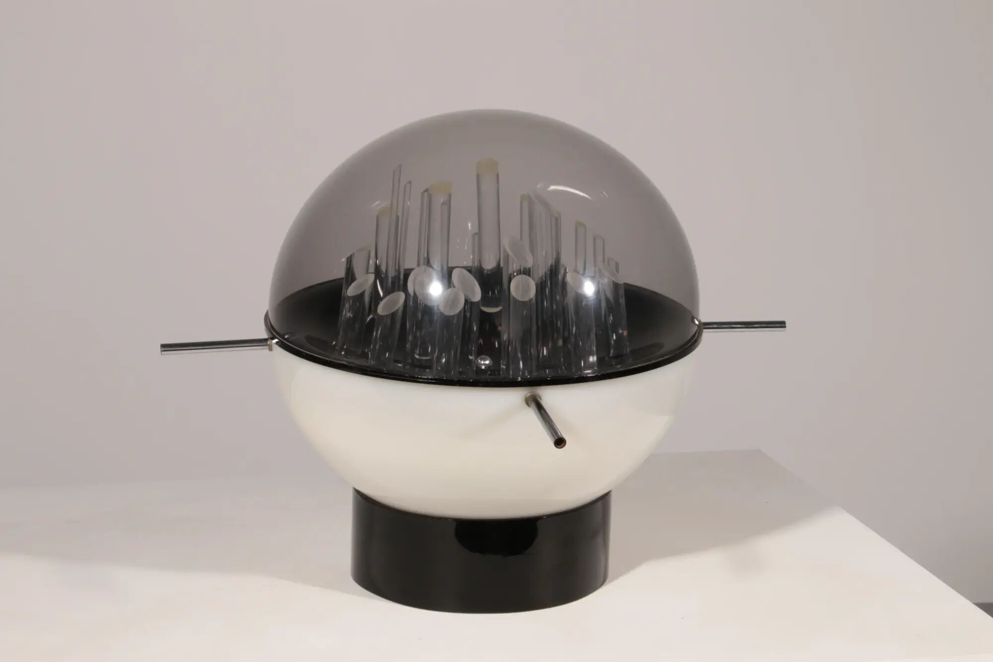 Space Age sculptural globe-shaped table lamp by Gaetano Missaglia, Italy, 1970s