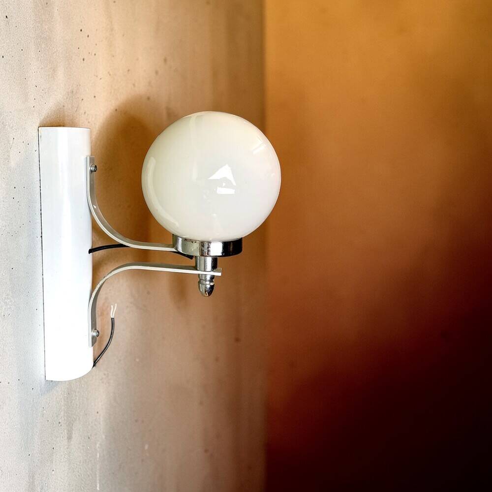 Opaline white glass wall sconce light