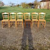 6 straw chairs