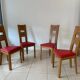 Table en bois ovale 6/8 personnes et 4 chaises art déco