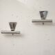 Pair of stainless steel wall lights 1980