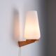 Wall lamp with opal glass shade on wooden base by Philips