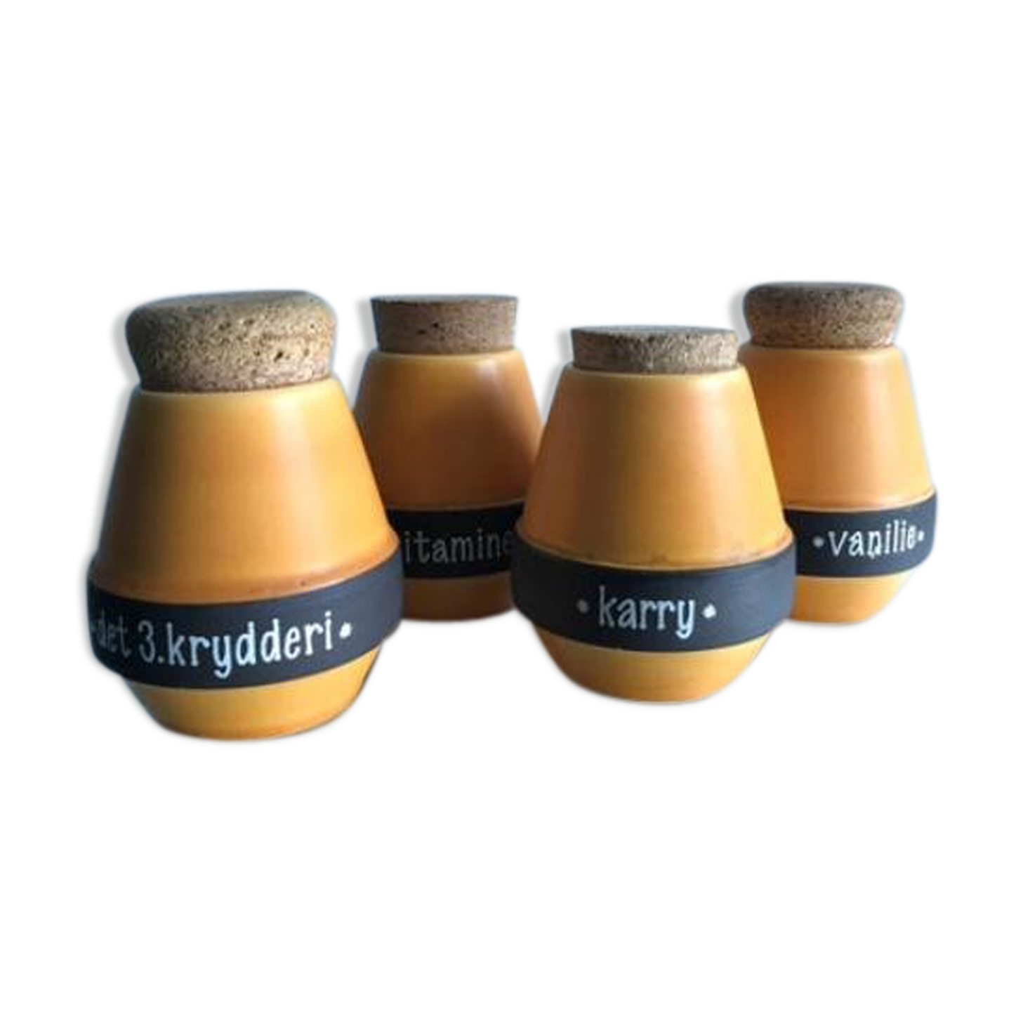 Set of 4 Danish 1950’s ceramic stoneware spice jars