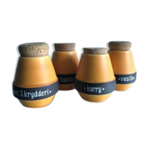 Ensemble de 4 pots à épices danois en céramique de grès des années 1950