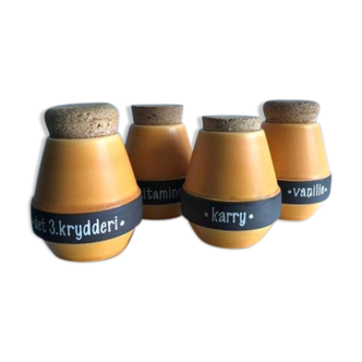 Set of 4 Danish 1950’s ceramic stoneware spice jars
