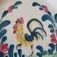 Old Creil and Montereau Earthenware Plate "Labrador" Rooster Decor