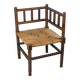 Multicolored straw corner bobbin chair, late 19th century, France