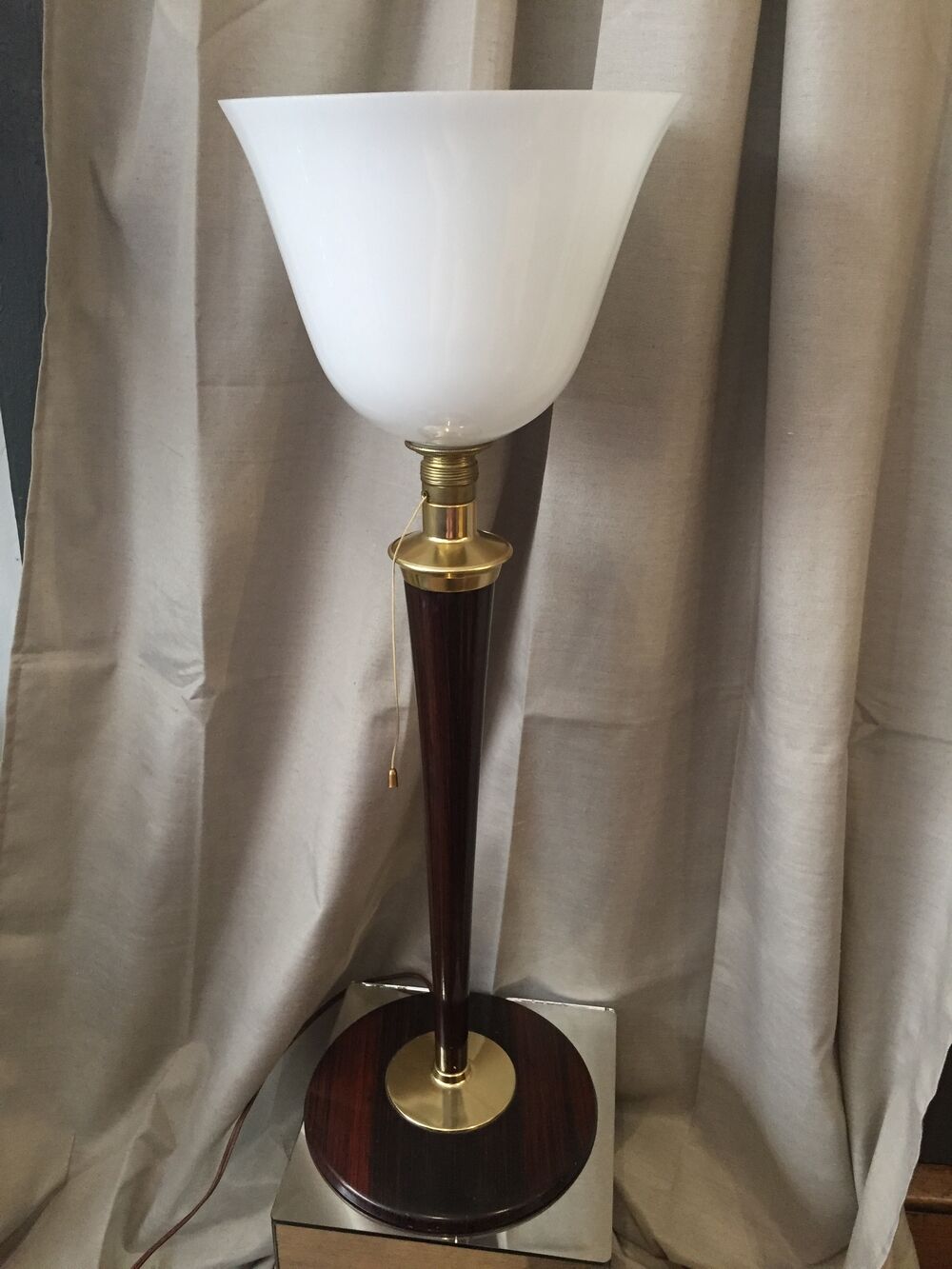 Mazda wood and metal desk lamp