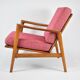 Original scandinavian armchair Stefan, restored, 1960s icon, pink