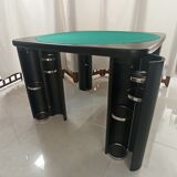 Square table mutlifunction Italian design, signed reversible board for the game, bar legs