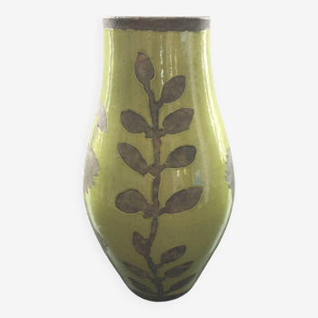 Large green vase floral decor