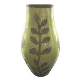 Large green vase with floral decoration