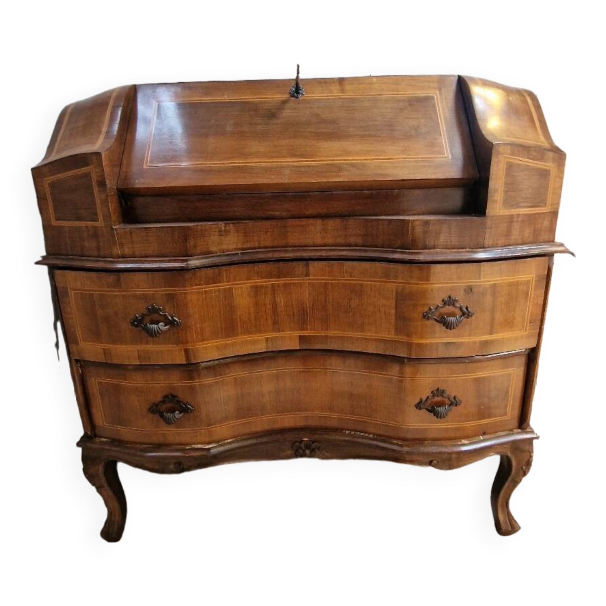 Vintage curved slope secretary