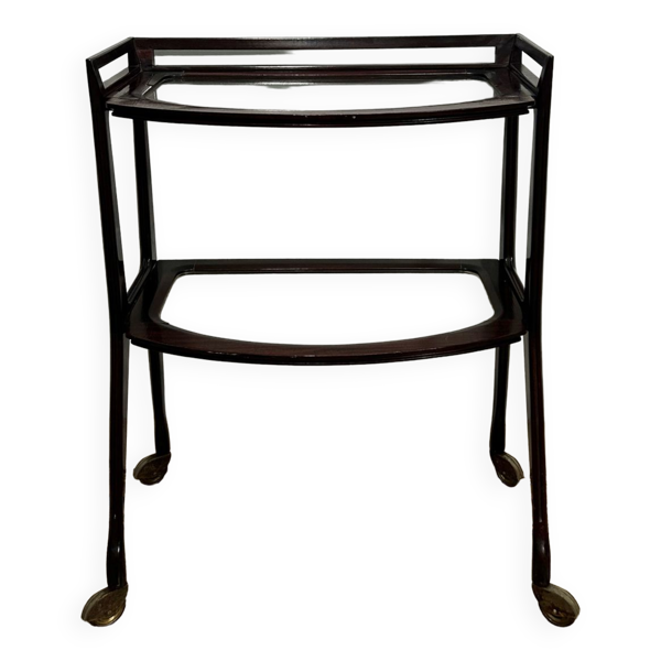 Desserte acajou et verre années 50