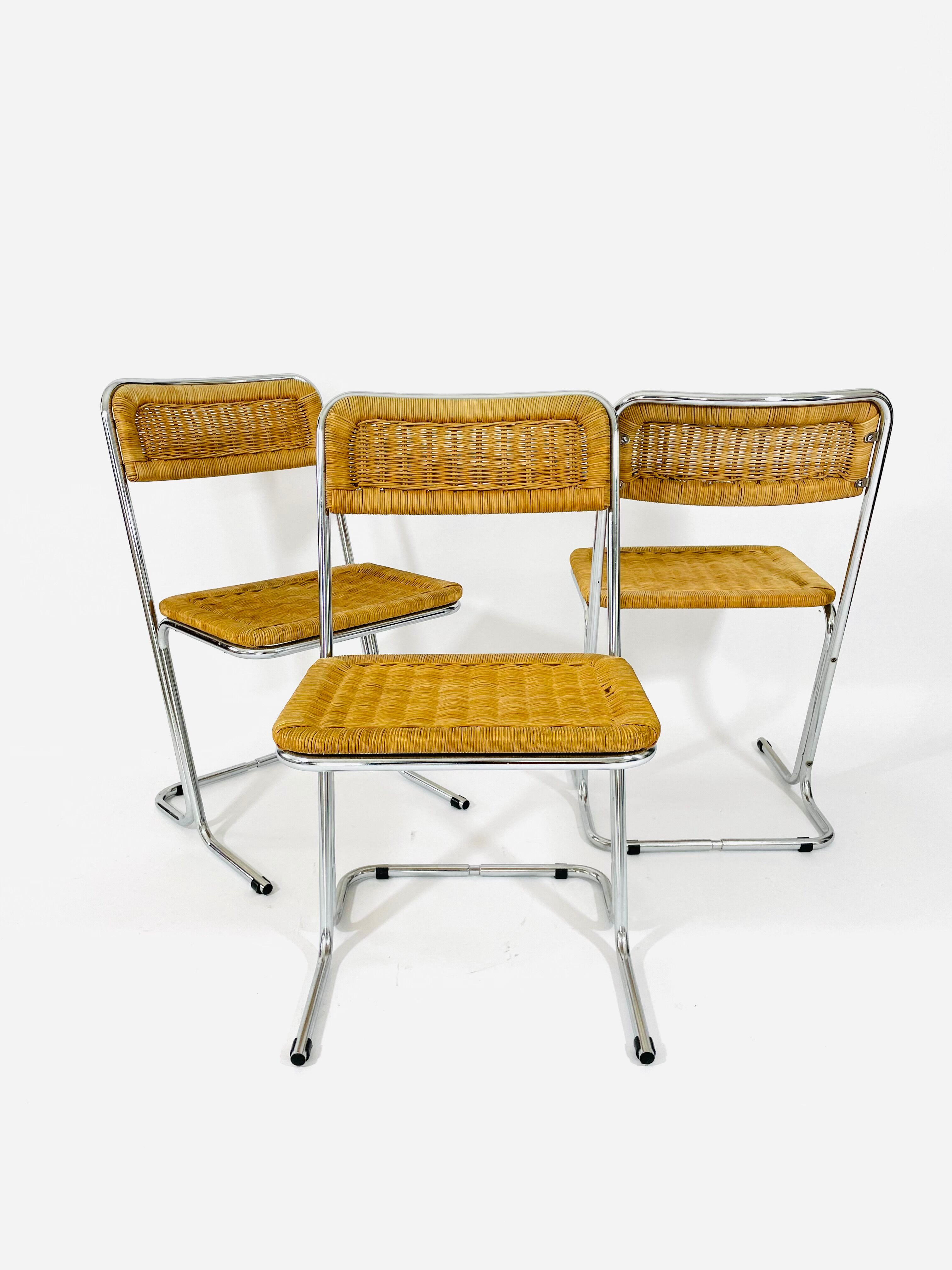 Bauhaus rattan chairs circa 1970