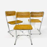 Bauhaus chaises en rotin circa 1970