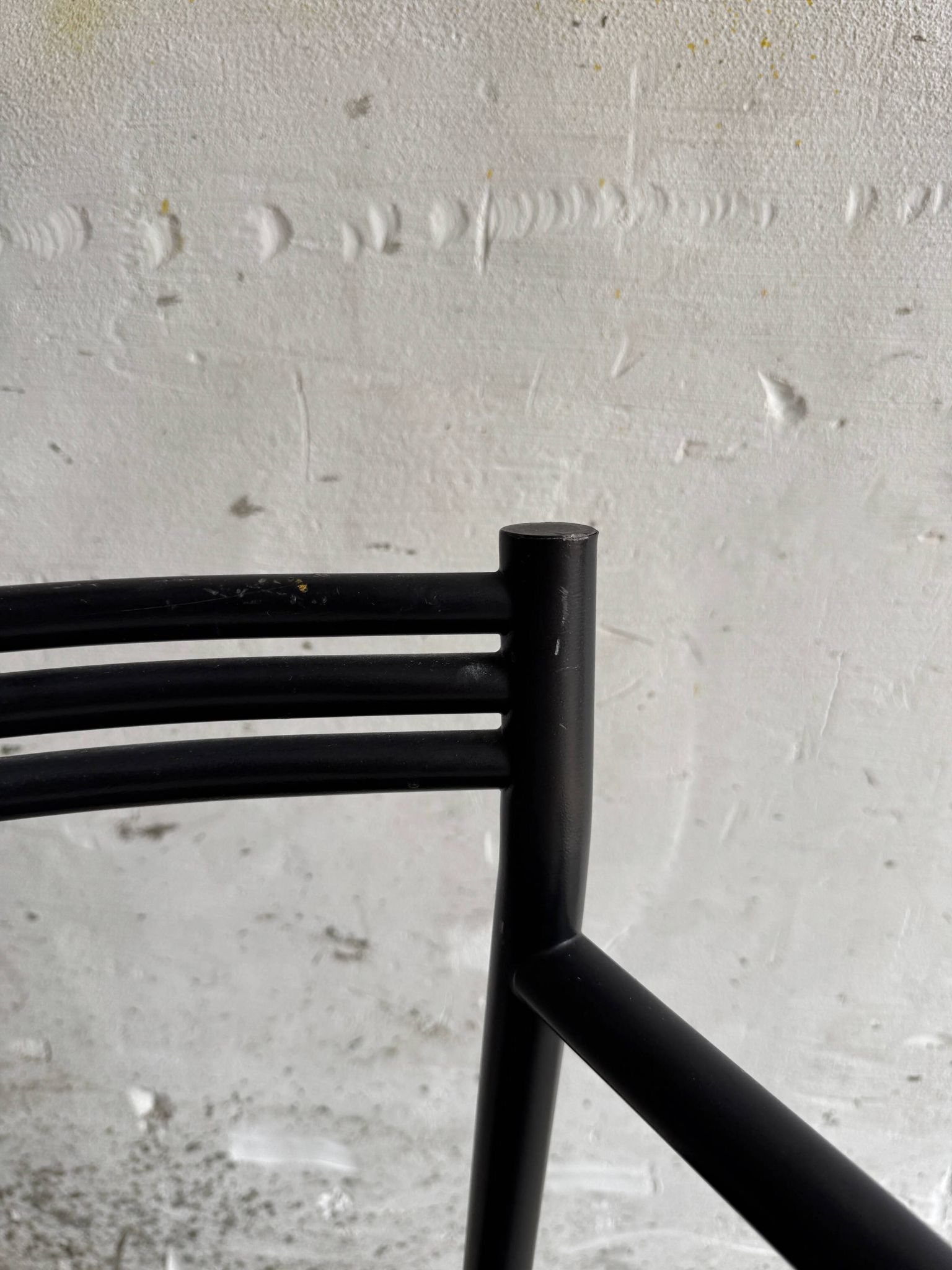 Francesca Spanish II black lacquered steel chair by Philippe Starck (Baleri, 1984)