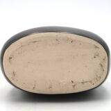 Free-form black signed candle holder, 1960s