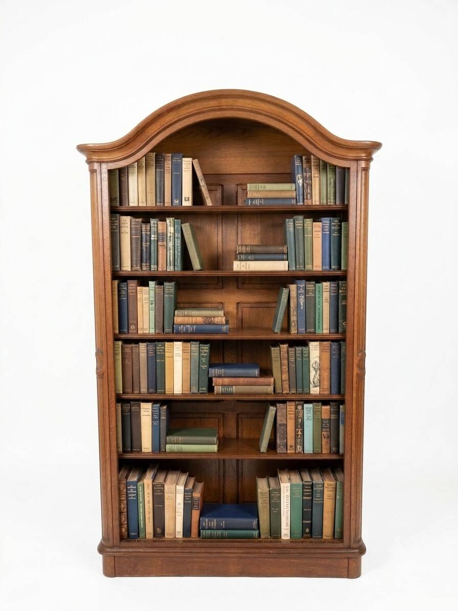 Gendarme hat library in solid oak, mid-20th century.