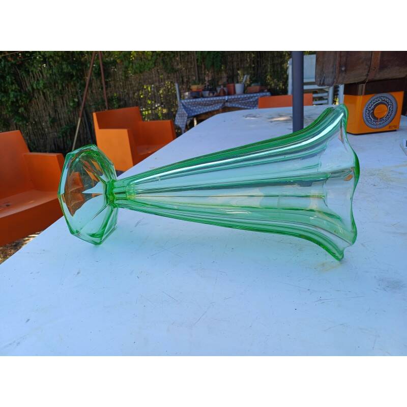 Green glass vase