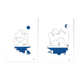 Set of 2 illustrations: n°08 and n°10 of the collection "L'éveil"