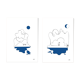 Set of 2 illustrations: n°08 and n°10 of the collection "L'éveil"