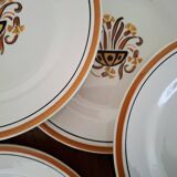 Antique Creil and Montereau Earthenware Dessert Plates, Eye Pattern
