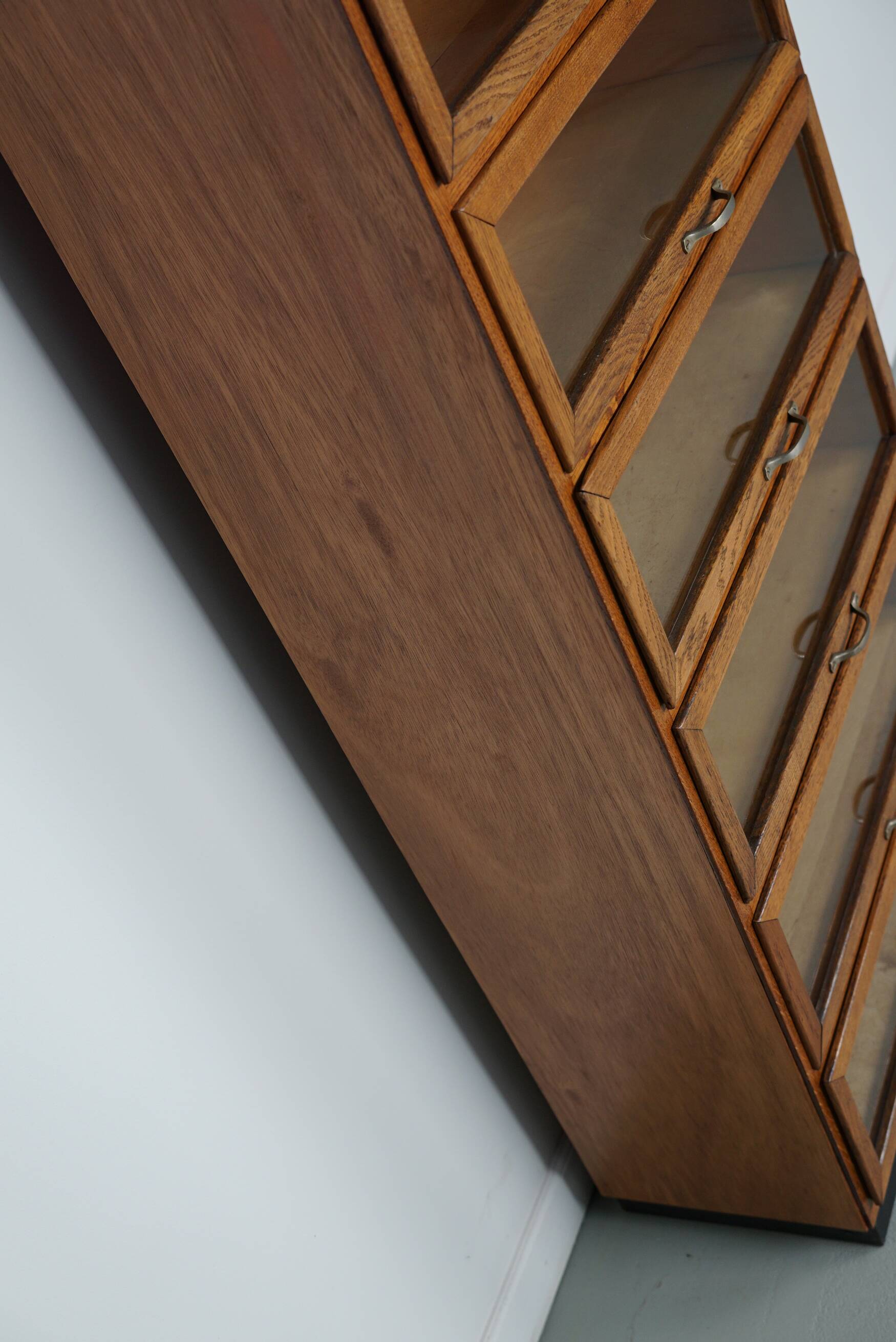 Vintage Dutch Oak Haberdashery Shop Cabinet / Vitrine, 1950s