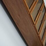 Vintage Dutch Oak Haberdashery Shop Cabinet / Vitrine, 1950s