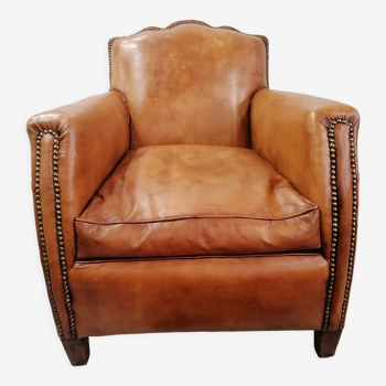 Leather club chair, fully restored